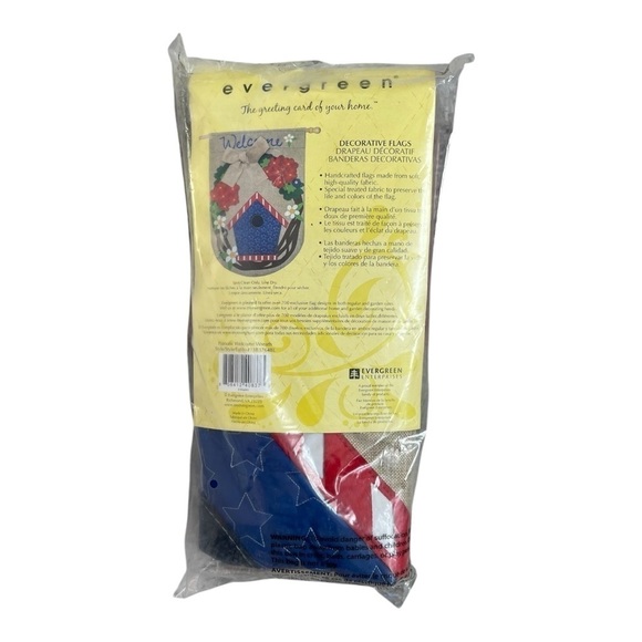 Welcome Sign Multicolored Birdhouse Door Hanging Sign Wall Tapestry Canvas Flag - Picture 4 of 5